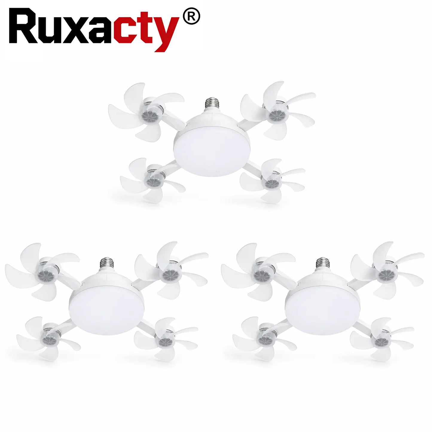 Screw in Ceiling Fan Light with Remote Control 19.7 Inch Foldable LED Socket Fan Light E26 Medium Base Ceiling Fan with 4 Fan Blades Quiet Airflow Bright Lighting Easy Installation for Bedroom Kitchen Garage Office and Dorm